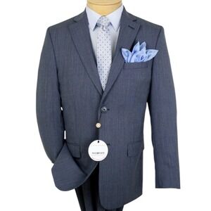 Boys‎ Pino Porte Wool Blend Suit Jacket/ Blazer Size 20 Blue Slim Fit